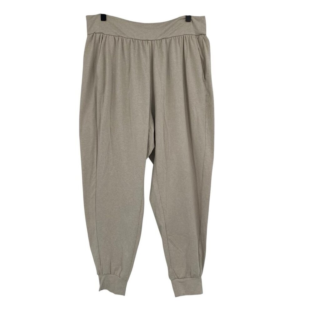 DSG Womens Size L Beige Activewear Joggers Pants Stretch Waist High Rise Pockets